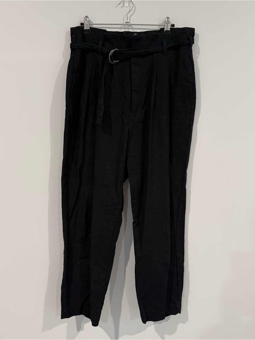 Abercrombie & Fitch Black Paperbag Pants with Self Tie Belt
